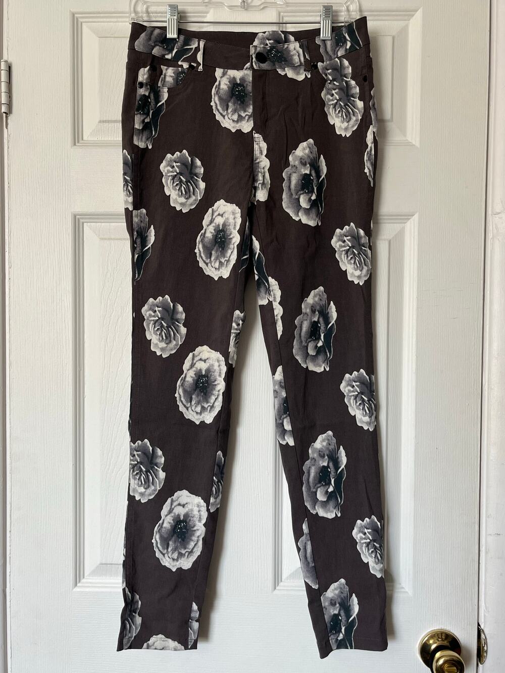 Jules & Leopold Casual Rose Print Skinny Pants - Size S
